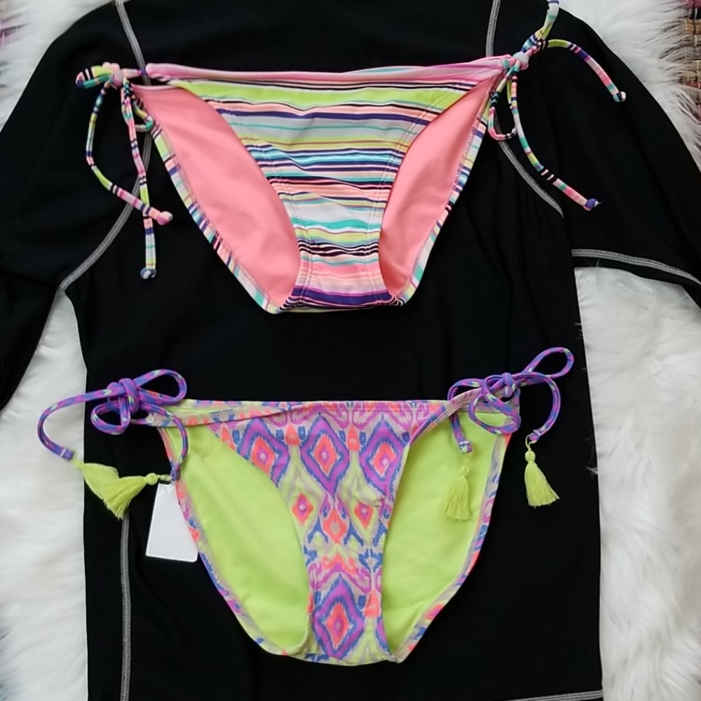 Xhilaration 2 Stripe & Aztec Bikini bottoms